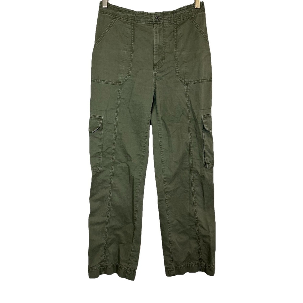 Abercrombie Women's 27/4 LONG Army Olive Green Cargo 90's Grunge Y2K Relaxed